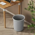 thumbnail image 4 of Wadada Circular Waste Container Bin, Plastic Exquisite Modern Bathroom Trash Bin Garbage Can Wastebasket for Kitchen, Bathroom fits Under Sink, Desk, Countertop, Cabinet Blue (Gray), 4 of 7