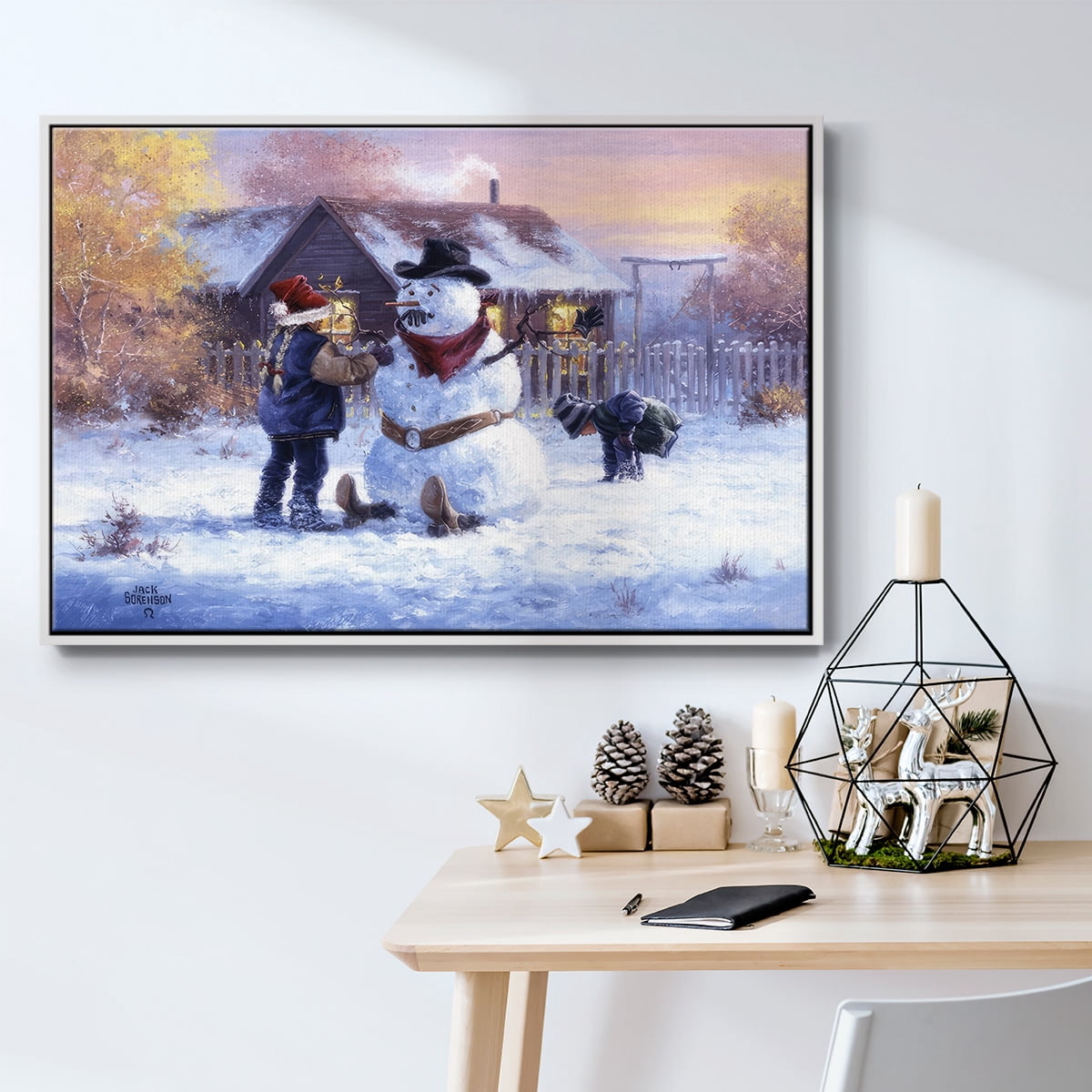 Gonna Be in Trouble - Framed Gallery Wrapped Holiday Canvas - 17 x 25 - White Frame