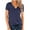 A - Royal Blue, variant on Women V Neck Short Sleeve Front Pocket T-Shirt,Black
