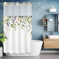 thumbnail image 6 of Spring Flower No Hooks Shower Curtain with Snap-in Liner Watercolor Pink Purple White Floral Shower Curtains for Bathroom, Waterproof, Easy Install, Washable 36"x72", 6 of 9