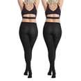 thumbnail image 3 of Gustave 2 Pairs Fleece Lined Opaque Tights for Women Plus Size Control Top Pantyhose Winter Warm High Waisted Footed Tights Leggings - Black, 3 of 10