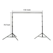 Adjustable Background Stand, 7ft Height x 10ft Wide Adjustable Photo Video Backdrop Stand with Carry Bag, Clamps for Wedding Party Stage Decoration Black