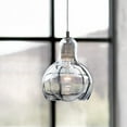 thumbnail image 3 of Kiven H-Type Track Lighting Light fixture, ModernHalo Track Pendant Light with Built-in Cable Wrapper and Clear Glass Globe, Adjustable Length for Bedroom Kitchen Home Lighting, 1-Light, 3 of 7