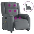 thumbnail image 3 of Sillón reclinable eléctrico para masajes con respaldo lateral VidaXL, piel sintética gris, 3 of 9