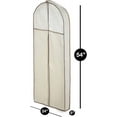 thumbnail image 4 of Smart Design Gusseted Garment Bag Hanger - 24 x 54 Inch - Clothing Storage Cover - Includes Zipper Closure and Travel Loop - Suits, Dresses Travel Closet Organization - Beige, 4 of 6