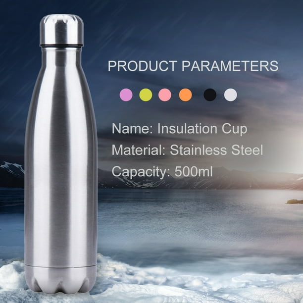 Water Bottle Stainless Steel 500ml Insulated Cup Vacuum Insulated Water