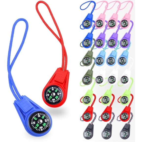 Tutuviw Kids Compass Bulk,25Pcs Mini Compass for Kids,Hiking Survival Small Pocket Compasses,Classroom Compass for Navigation Lesson,Plastic Compass for Party Favor,Boy Scout,Outdoor(Multi-Color)