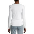 thumbnail image 2 of No Boundaries Ribbed Crewneck Tee with Long Sleeves, Women's, 2 of 6