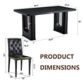 thumbnail image 5 of ExtraLco 5 Piece Dining Table Set for 4, Black Wood Grain Table with 4 Black PU Chairs, 5 of 10