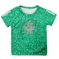 thumbnail image 4 of Fshinging Toddler Girls T Shirts Sequin Football Graphic Summer Tees Tops Glitter Print Short Sleeve Crew Neck Kids Clothes Size 10-11 Years, 4 of 4