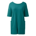 thumbnail image 4 of Fashion Clothing Women's Summer Oversized Tee Romper Casual Workout Athletic Romper Backless Loose Shorts Jumpsuit Overalls Long Sleeves Women Thin Body 1st Date Outfit Super Jumpsuit Womens Green XL, 4 of 6