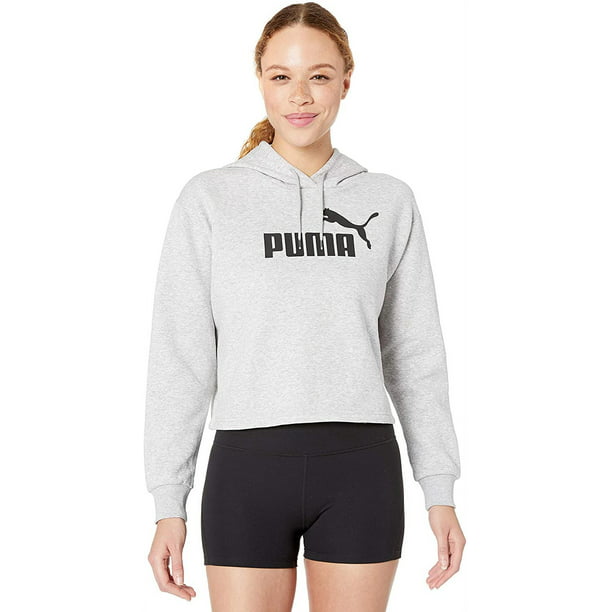 Ninguna hormigón Soleado PUMA Womens Essentials Fleece Cropped Hoodie Sweatshirt LTGR-L - Walmart.com