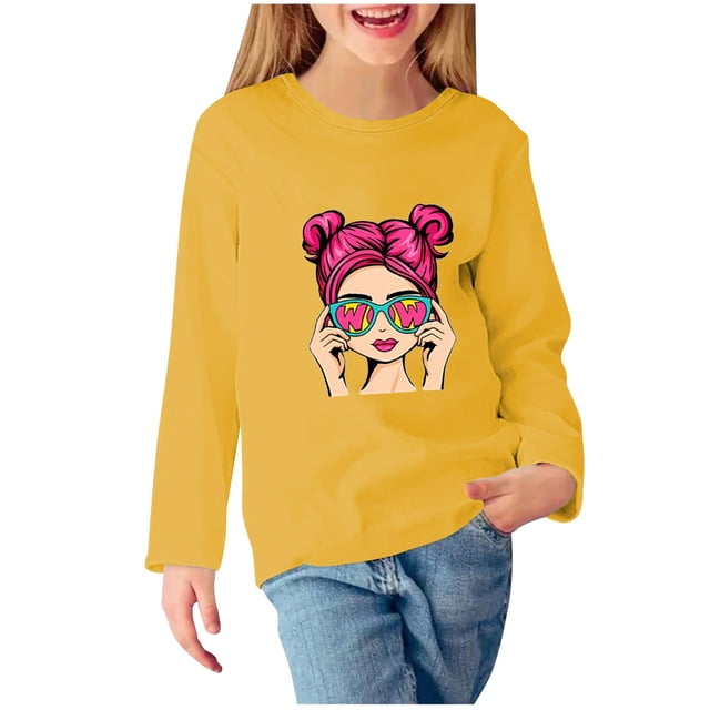 Birdeem Robe de Fille Fleurie Imprimée Col Rond Chandail pour Filles Chandail à Capuchon pour Enfants Haut Brodé Fleur