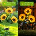 thumbnail image 3 of Sunflower Solar Lights - Upgraded 2 Pack with 6 Sunflower, Waterproof Outdoor Lights Auto On/Off Solar Flowers Lights for Garden, Patio, Backyard, 3 of 7