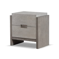 Rizvi Nightstand, 2 Drawers, Dustproof Cases, Gray Solid Wood 26 Inch
