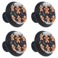 thumbnail image 2 of 4 Pcs Christmas Gingerbread Man Knobs for Kitchen Cabinet Cupboard Dresser Bookcase Drawer Pulls Handles Round Home Decor, 2 of 8