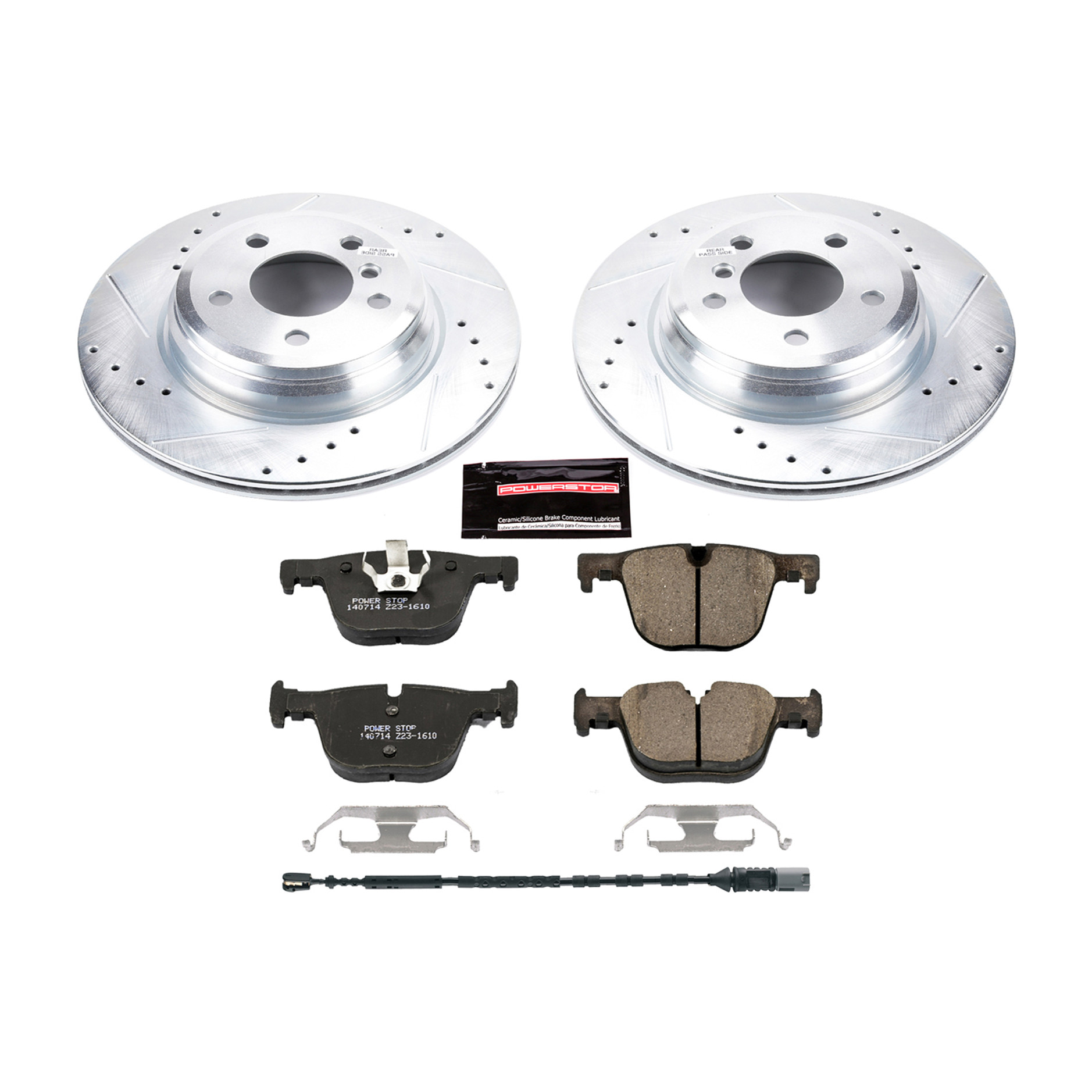 PowerStop Rear Z23 Evolution Sport Carbon-Fiber Ceramic Brake Pad and Drilled & Slotted Rotor Kit Fits: BMW Select Models K6667