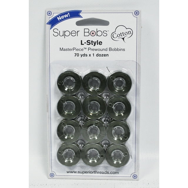 Super Bobs MasterPiece Cotton 70yd Prewound Bobbins 12ct L-Style Da Vinci