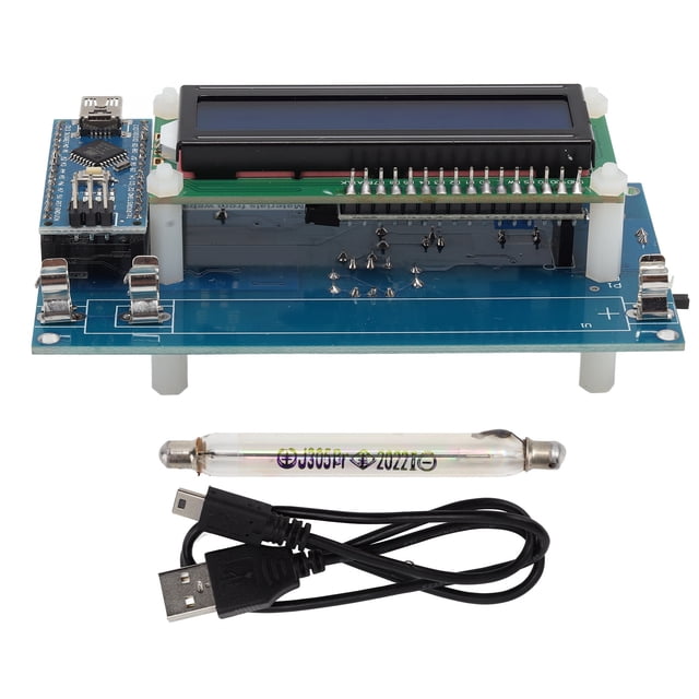 Módulo de kit de contador Geiger con tubo GM y pantalla LCD USB para detección de radiación nuclear (380 V-550 V)