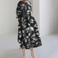 thumbnail image 1 of Qiopertar Vente de Liquidation Robe Décontractée Plissée à Poches Manches Courtes Col Rond Imprimé Mode Taille Haute Mi-Mollet Offres de la Semaine Moins de 5$, 1 of 7