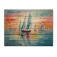 thumbnail image 3 of Designart "Sailboat Abstract Coastal Euphony III" Sailing Boat Print on Natural Pine Wood, 3 of 5