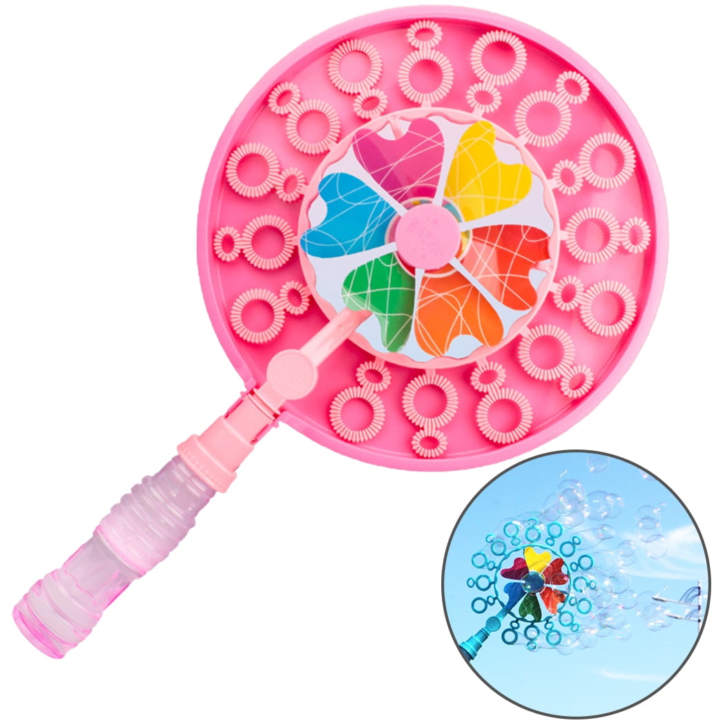 Nobrand Kids Bubble Wand Set Creative Windmill Lovely Bubble Stick Toy Party Bubble Toy Pink