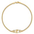 thumbnail image 3 of 14K Yellow Gold Polished Dolphin Anklet for Women 9", 3 of 6