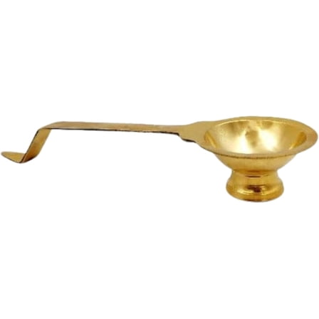 Handmade Kapooram Dhoop Aarti Incens Camphor Burner Traditional Items Brass Gift, Brown