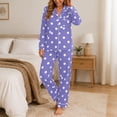 thumbnail image 5 of Blmnix Womens Sleepwear Button Up Pajamas Sleepwear Sets Bamboo Pajamas Pjs Sets Collared Straight-Leg Purple Long Sleeve Full Soft Pajama Set for Women,L, 5 of 7