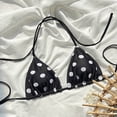 thumbnail image 4 of mgoYE Womens Swim Tops Women's Bikini Top V Neck Triangle Top Back Self Tie Spaghetti Straps(Black,S), 4 of 5