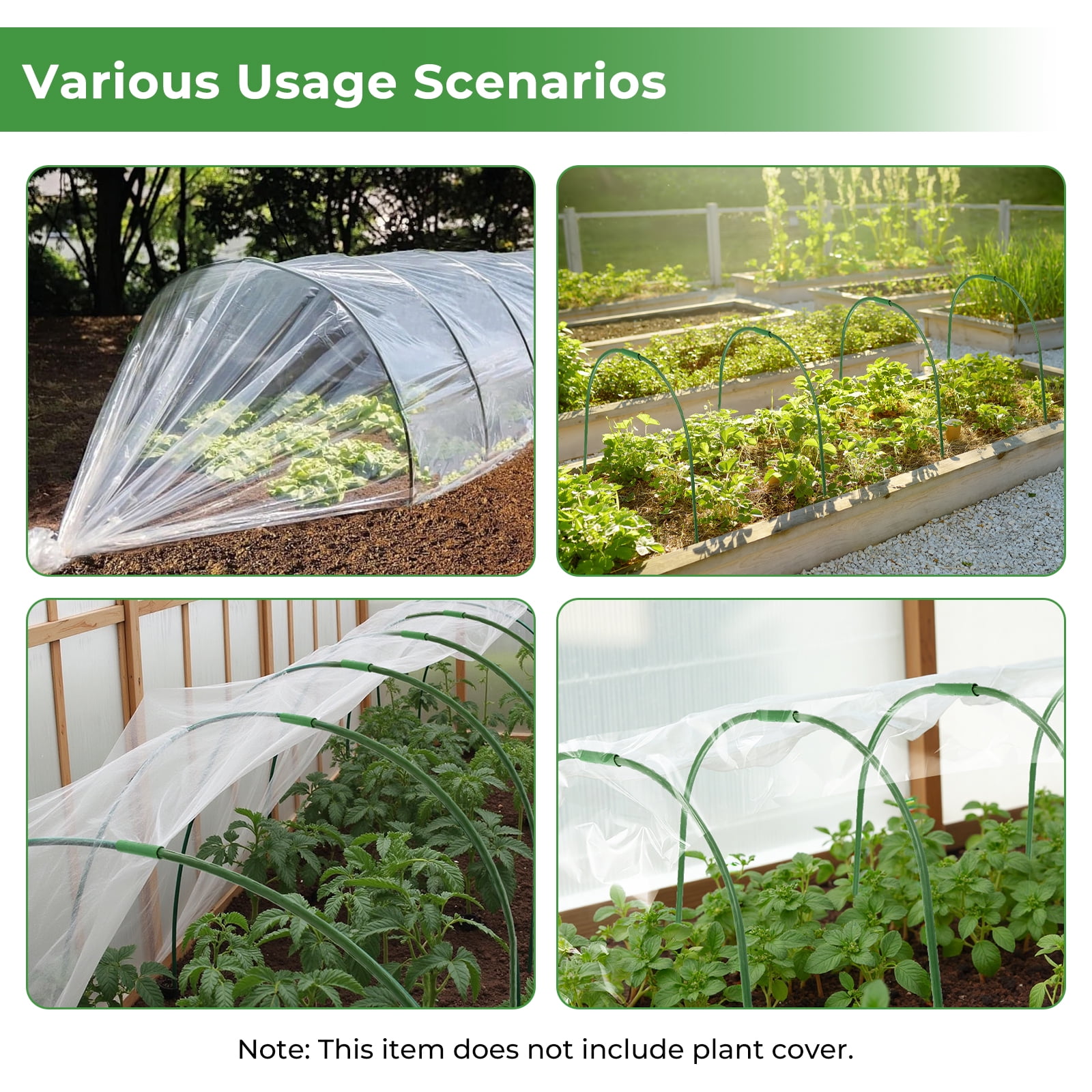 Garden Hoops Bracket Kit - 6 Sets Plants Support Frames for Outdoor Vegetable Fruits Flowers Vine Climbing Pole