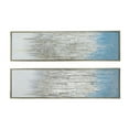 thumbnail image 2 of Benjara Dimy 20 x 71 Set of 2 Wall Art, Hand Painted Dahlia, Blue Silver Ombre, 2 of 5