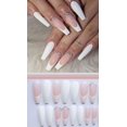 thumbnail image 5 of Blanco/Rosa/Diamante, 24 Piezas 6 Tamaños Diferentes Uñas Postizas y Cápsulas, Cápsulas de Uñas Acrílicas para Nail Art Uñas Artificiales Largas con Caja Uñas Postizas Acrílicas, Natural Completo, 5 of 5