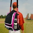 thumbnail image 4 of WOLT | Baseball Bag Backpack--Youth Girls Baseball Equipment 29L Polyester New Pink, 4 of 6