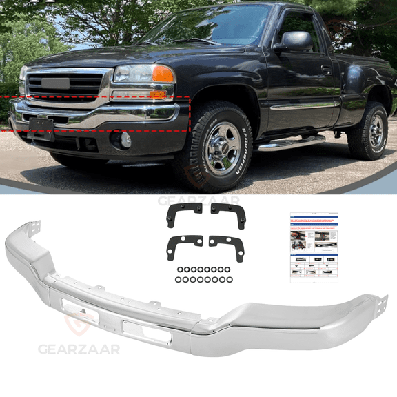 Front Bumper For 2003-2007 GMC Sierra 1500 Fits 1500 HD with Mounting