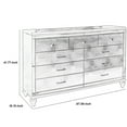 thumbnail image 3 of Benjara 9 Drawer Wooden Dresser with Embossed Texture and Mirror Accents, Silver-Color:Silver, 3 of 3