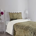 thumbnail image 3 of Ambesonne Guitar Quilted Bedspread Set 2 Pcs, Faded Instrument Design, Twin Size, Pale Brown Black, 3 of 5