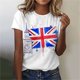 thumbnail image 1 of Fiudx Ofertas Del Día Camiseta Informal de Manga Corta con Cuello Redondo y Estampado Del Día de La Independencia para Mujer, 1 of 4