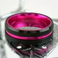 thumbnail image 5 of Tungsten Carbide Rings for Men Wedding Bands for Him 6mm Black Pink Line Stripe, 5 of 7