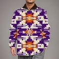 thumbnail image 4 of BiZtdJrK Big and Tall Aztec Jacket for Men Vintage Print Sherpa Jackets Fleece Lined Long Sleeve Zipper Warm Coat with Pockets Sales For Today On Walmart Purple XL, 4 of 5