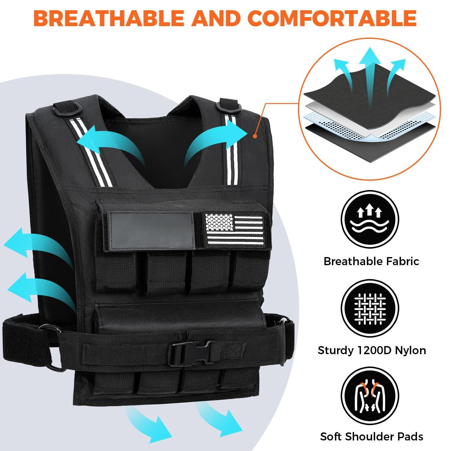 30 lb Adjustable Weighted Vest for Walking, Running, Strength Training
