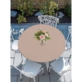 thumbnail image 6 of Brown Round Fitted Tablecloth with Elastic Edge, Waterproof Table Cloth Table Cover for 36"-44" Tables, Farmhouse Solid Brown Color Modern Art Tablecloths for Dining Picnic Indoor Outdoor, 6 of 9