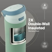 TAL 24oz Stainless Steel 2-in-1 Straw and Chug Water Bottle with Push Lid, Sage