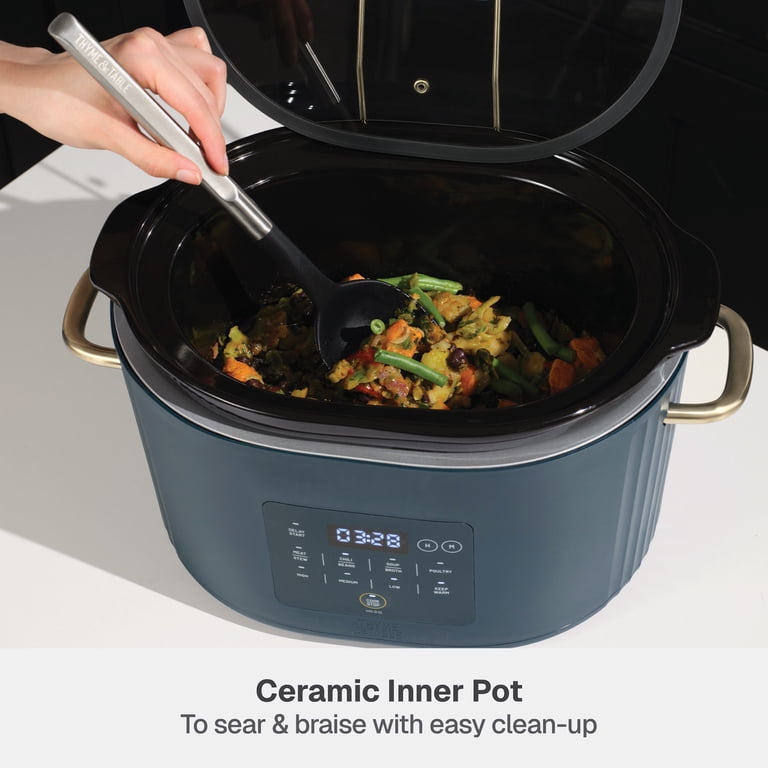 Thyme & Table 6-Quart Programmable Slow Cooker, Atlantic Blue photo 5