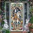 thumbnail image 4 of Meggemo Easter Door Banner Backdrop Cloth Bunny Egg Themed For Home Entryway Porch Indoor Outdoor Festive Holiday Decor, 4 of 6