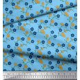 thumbnail image 2 of Soimoi Rayon Fabric Leaves & Floral Print Sewing Fabric Yard 56 Inch Wide, 2 of 3