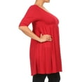 thumbnail image 3 of Women's Plus Size 3/4 Sleeves Babydoll Solid Tunic Top Dress, 3 of 5