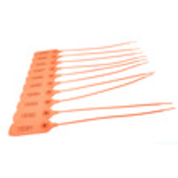UBICON Scellés de Sécurité Jetables en Plastique Numérotés Séquentiellement pour Contenants d'Expédition, Extincteurs, Camionnage, Sacs à Argent (Orange, 100)