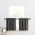 thumbnail image 2 of Cuxi Short Curtain for Kitchen, Cafe Window Treatment, Rod Pocket Small Curtain for Bathroom Rv Cabin, Light Filtering Decorative Panel Set of 2, 2X Short Curtains Dark Gray, 2 of 7