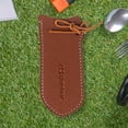 thumbnail image 1 of Manguito De Mango De Olla Cubierta del mango de la sartén Accesorios de utensilios de cocina para acampar de cuero de PU (café profundo), 1 of 6